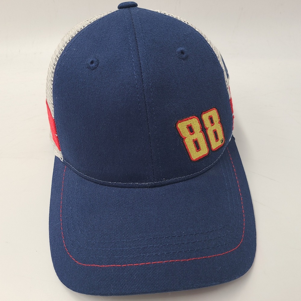 Dale Earnhardt Jr Hat Snapback Trucker Mesh Blue White NASCAR‎ #88 Valvoline Men